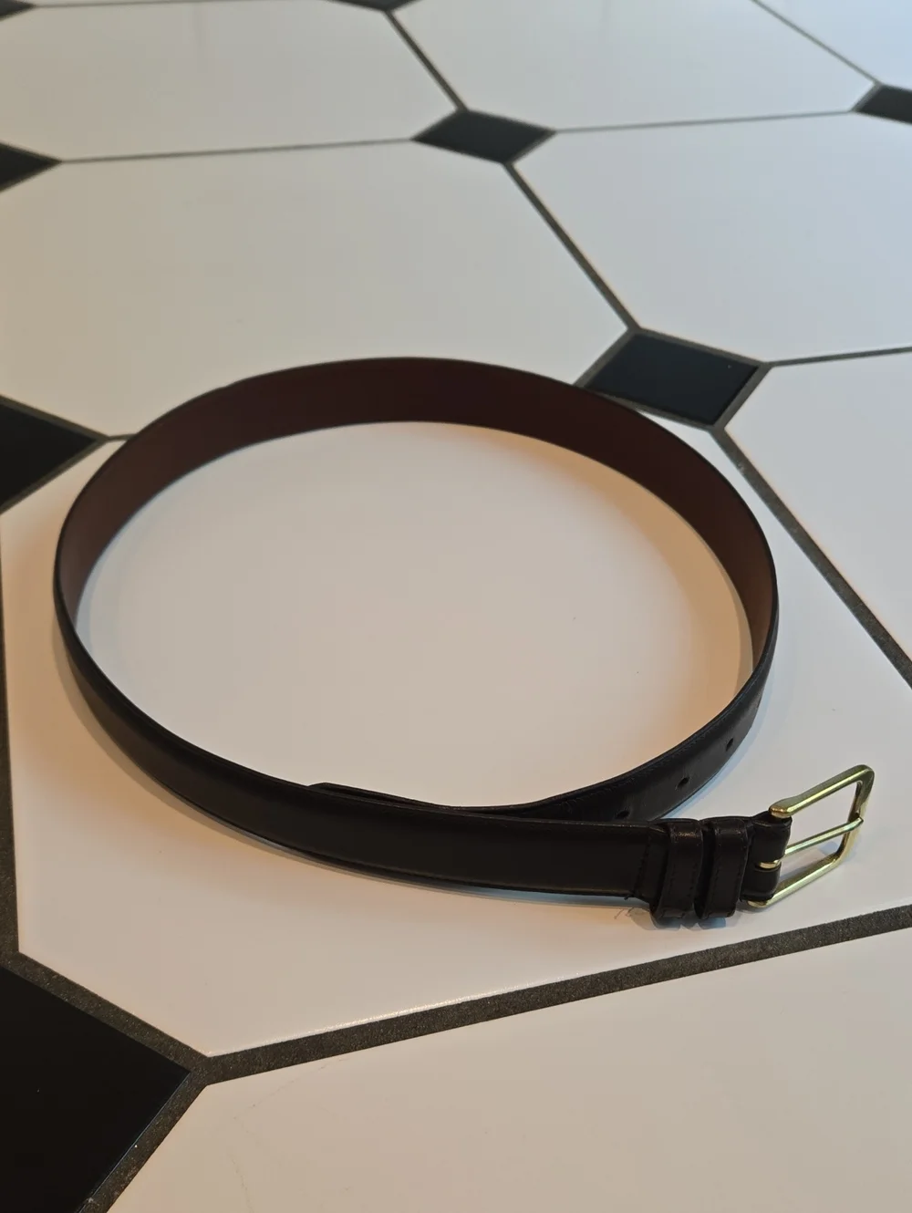 Coach Men's Leather Belt in Dark Brown